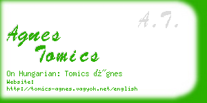agnes tomics business card